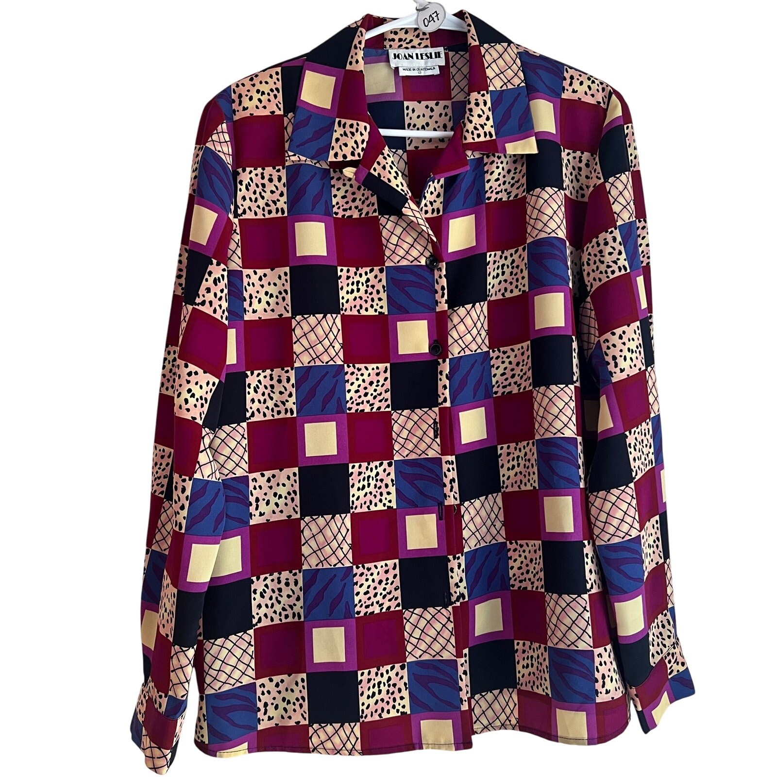 Vintage 80's Joan Leslie Geometric Printed Blouse